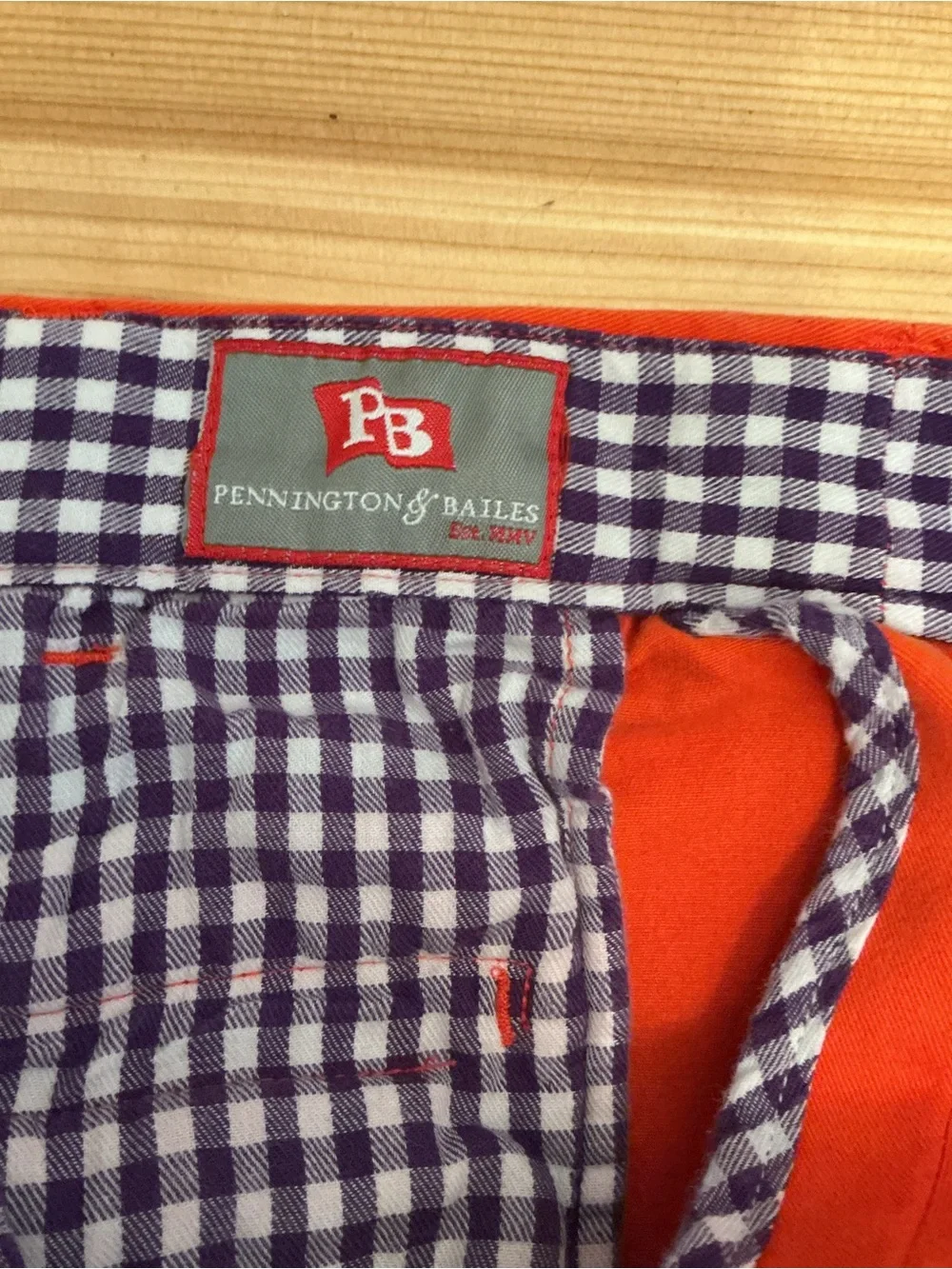 Penningtons Orange Cotton Shorts with White Paw Embroidery
